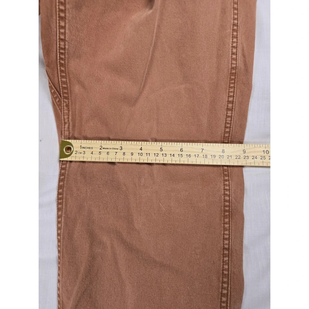 Stoic Pants Mens 33x30 Brown Elastic Waist Belted Straight Leg Workwear Casual